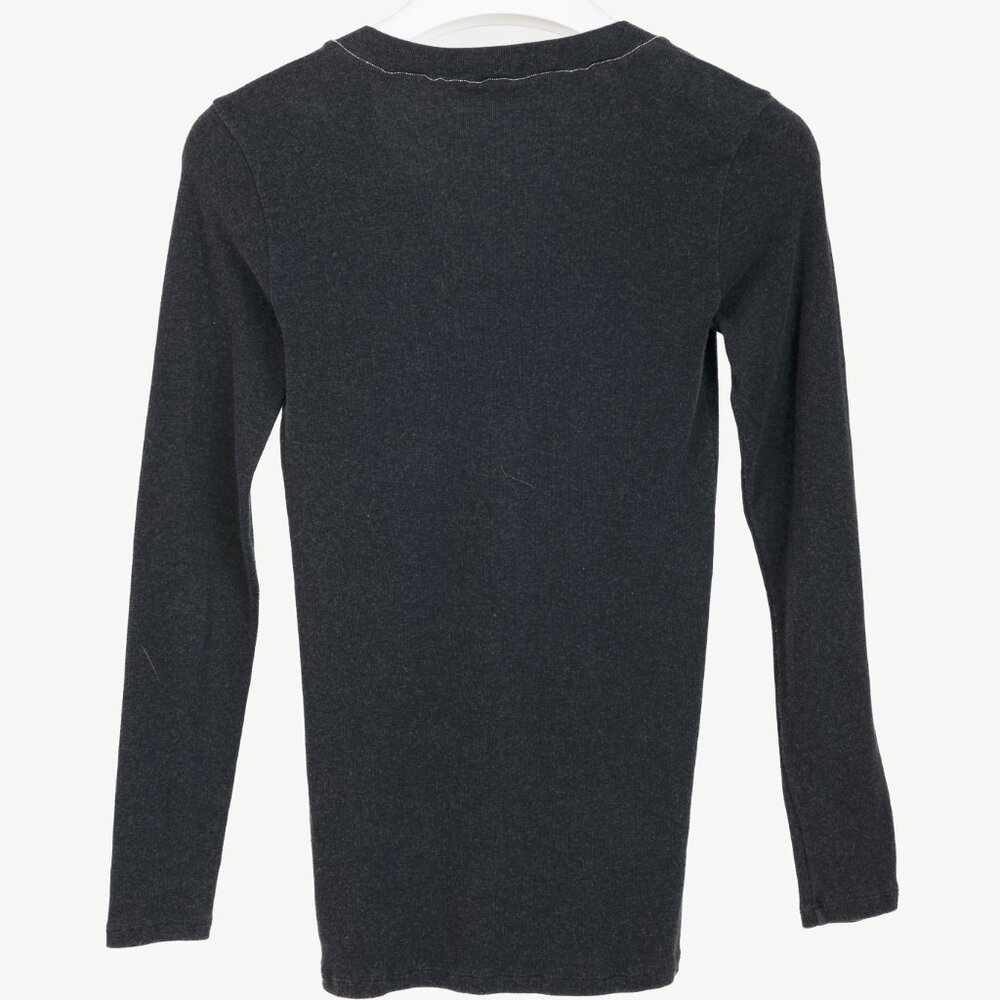 Brunello Cucinelli Grey Cotton-Knit Monili-Bead Pullover - Picture 2 of 10